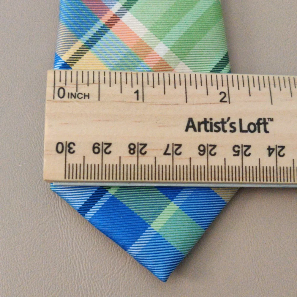 Kids Nordstrom Silk Plaid Blue, Yellow and Green Tie NWOT